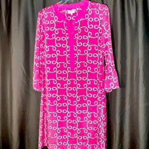 Crown & Ivy dress rope print ruffle sleeve size 14